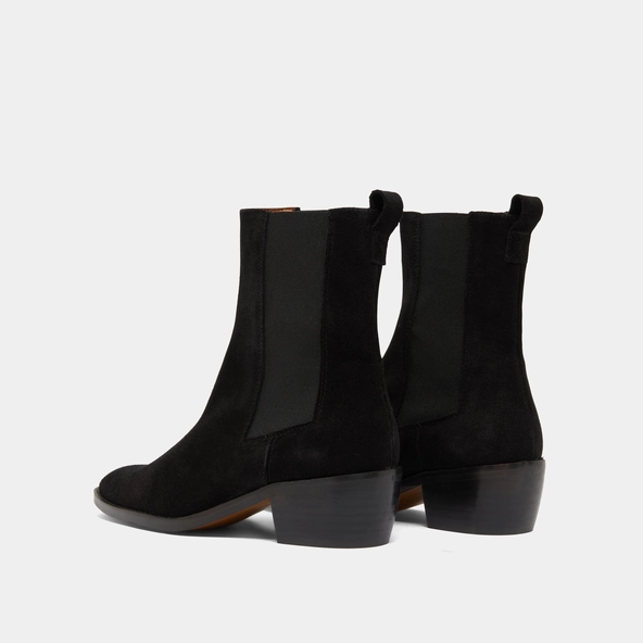 Lowboots with elastics in black suede | MAEVA