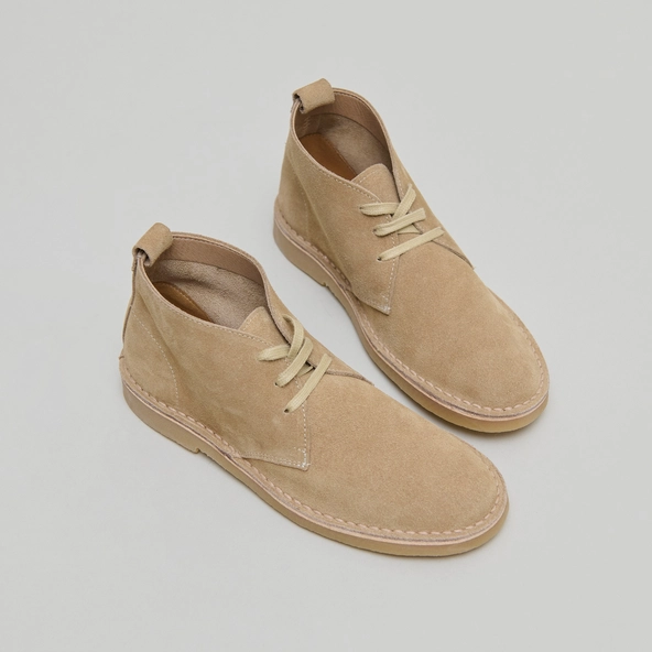 Lowboots with laces in beige suede | MAXIME