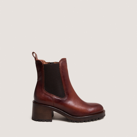 Lowboots with elastic bands cognac